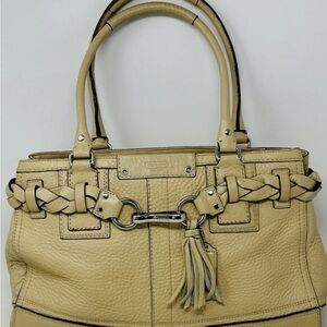 Coach Hampton Cream Leather Satchel
